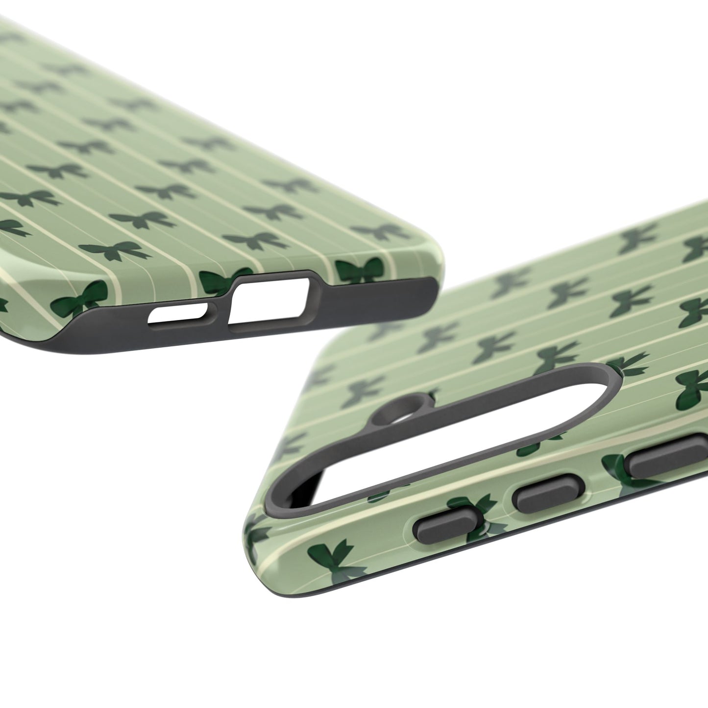 Retro Forest Green Bow Pattern Phone Case