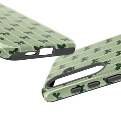 Retro Forest Green Bow Pattern Phone Case