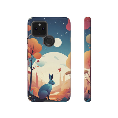 Stylised Blue Hare Design Phone Case