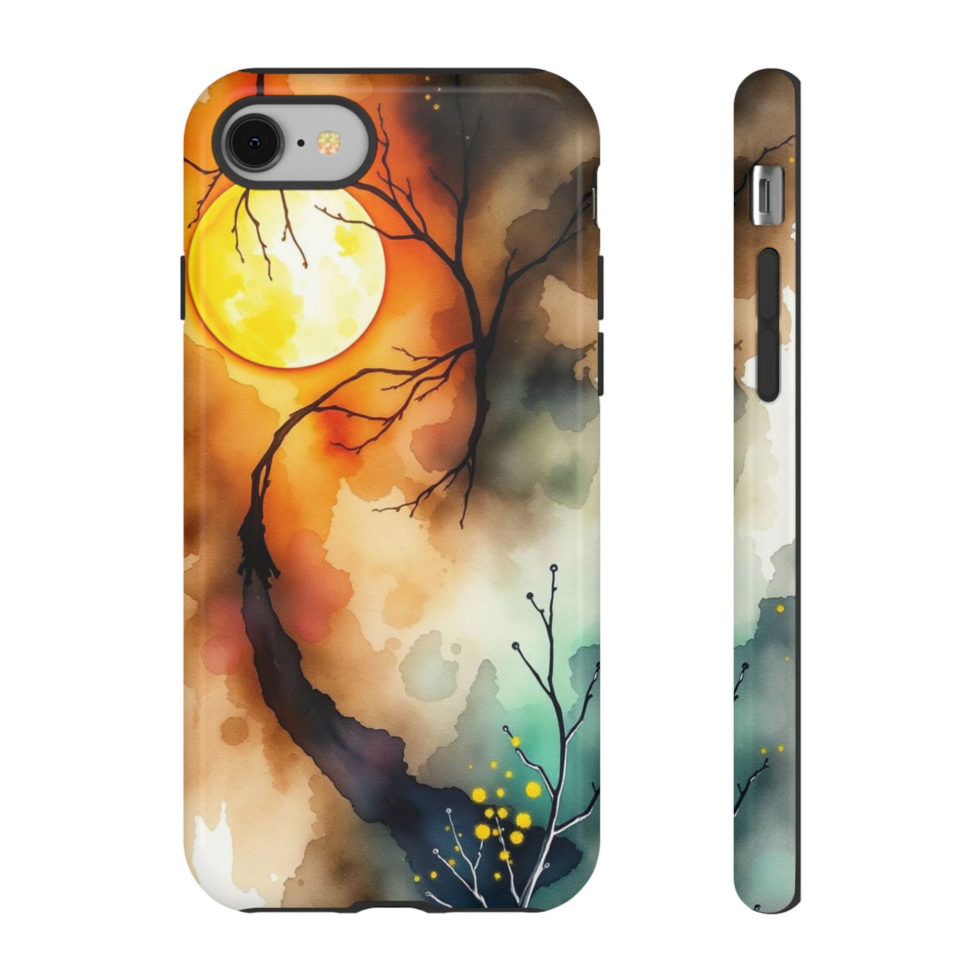 Abstract Watercolour Gothic Scene Phone Case - Multicolor Phone Case - iPhone 8 / Glossy