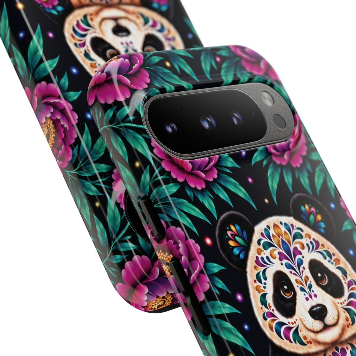 Cute Purple and Teal Calavera Panda Phone Case - Multicolor Phone Case