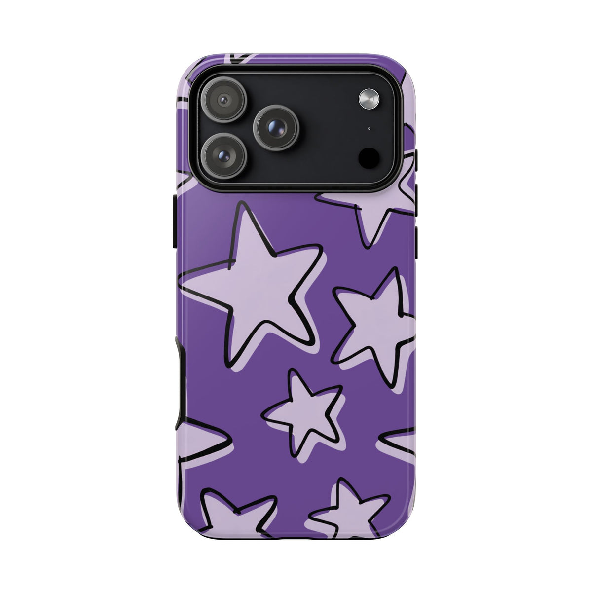 Violet Purple Doodle Star Phone Case