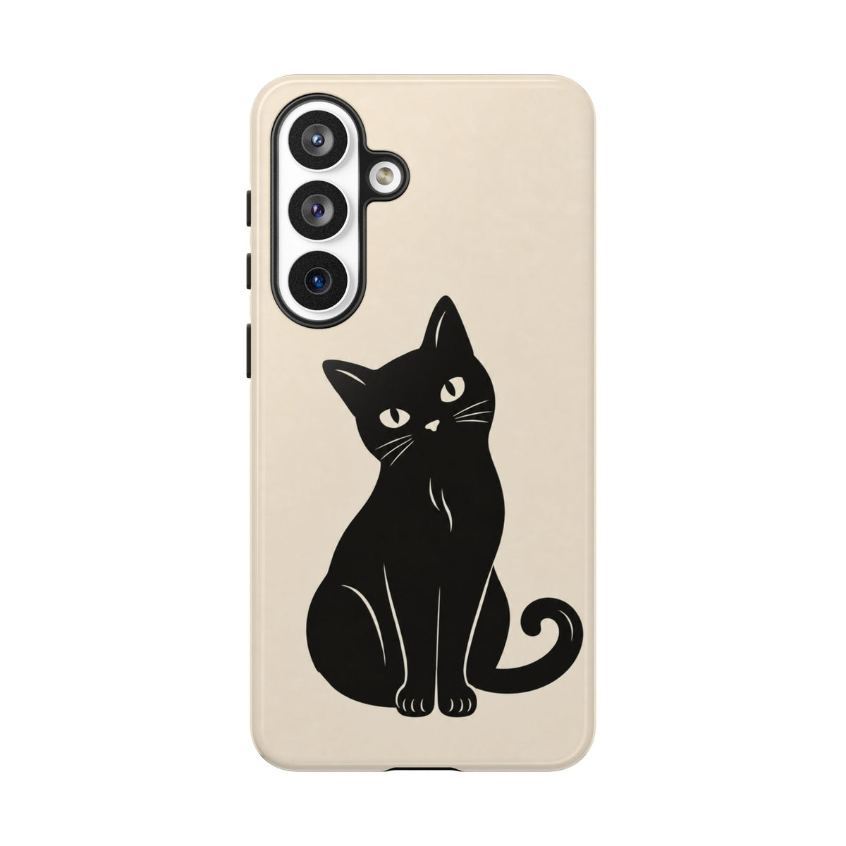 Minimalist Cream & Black Cat Phone Case