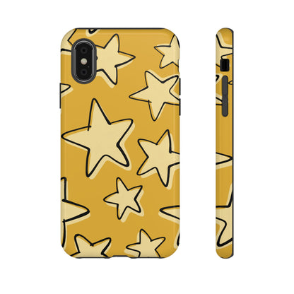 Golden Yellow Doodle Star Phone Case