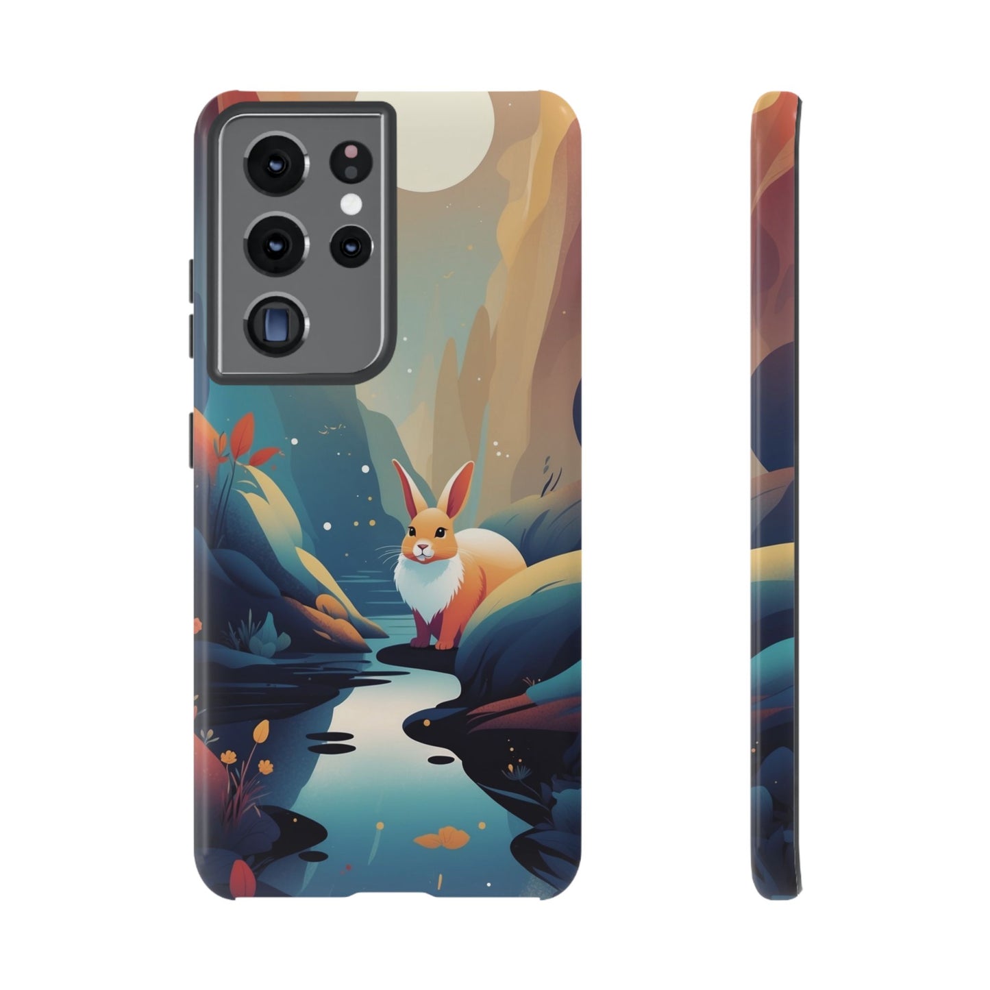 Samsung Galaxy S21 Ultra / Glossy Phone Case - Stylised Rabbit Design Phone Case