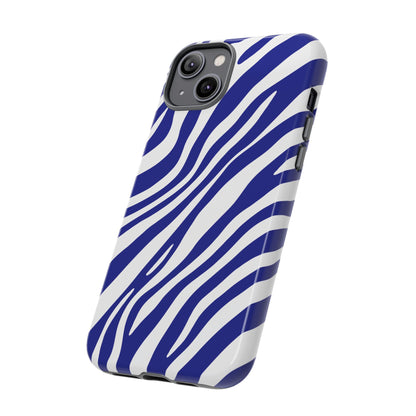 Modern Electric Blue Zebra Print Phone Case