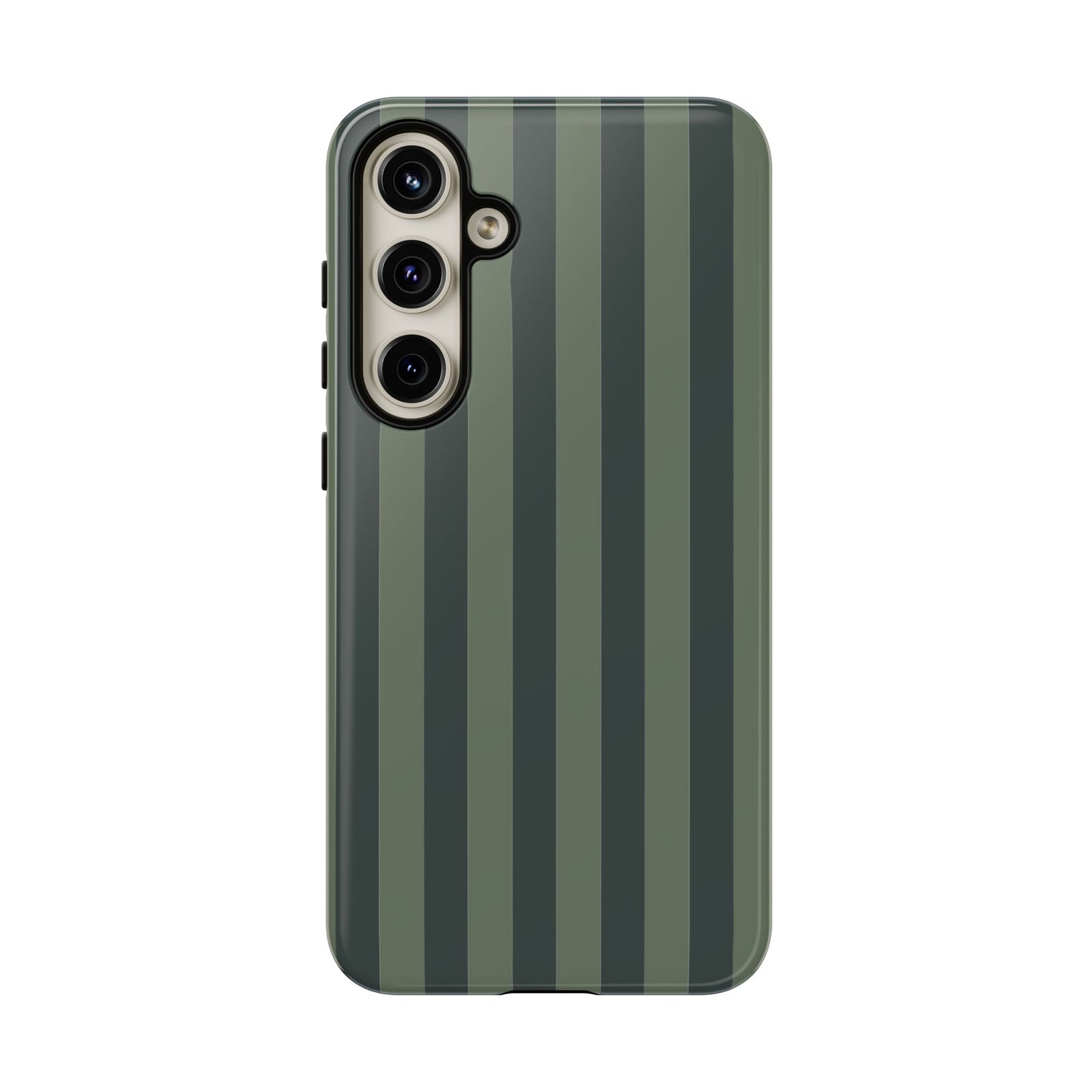 Samsung Galaxy S24 Plus / Glossy Phone Case - ’Dark Green Stripe Pattern’ Phone Case