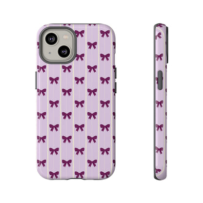 Retro Plum Purple Bow Pattern Phone Case
