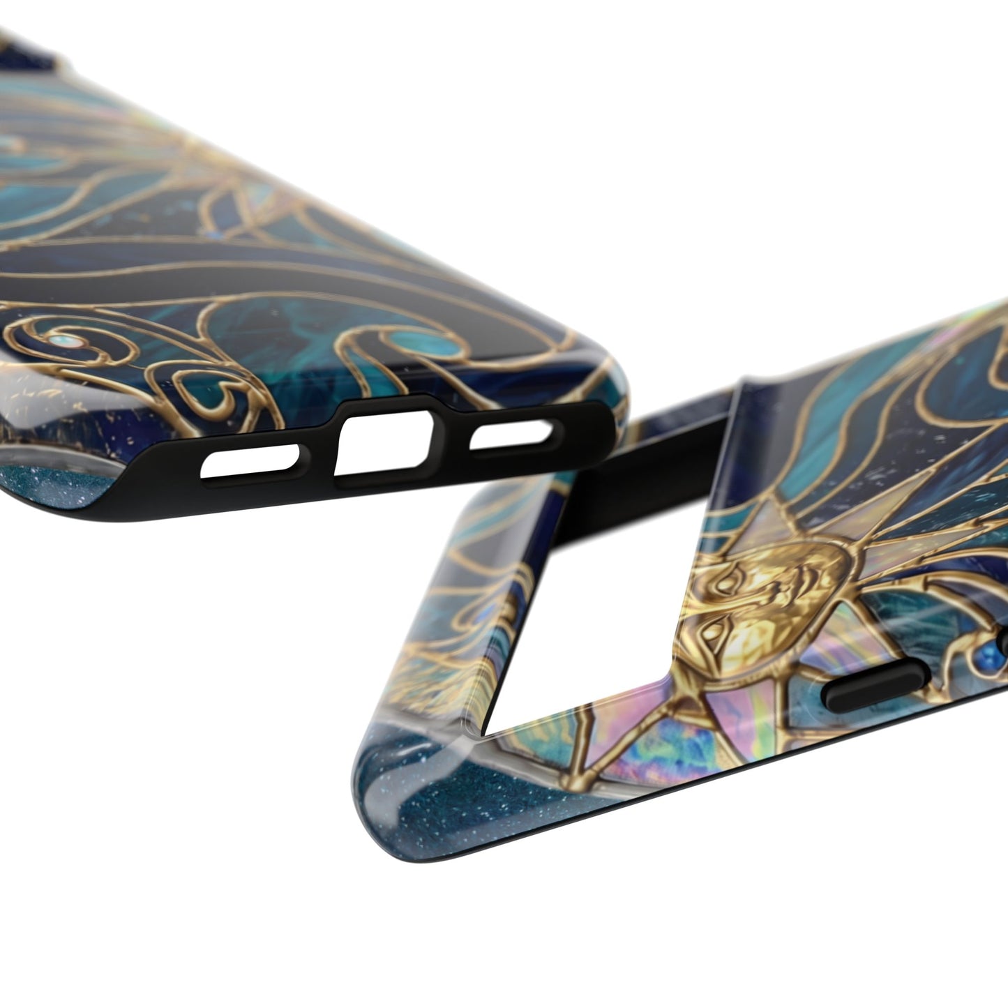 Elegant Teal & Gold Celestial Suns Phone Case