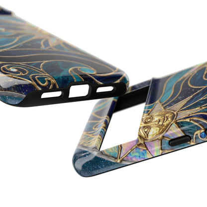 Elegant Teal & Gold Celestial Suns Phone Case