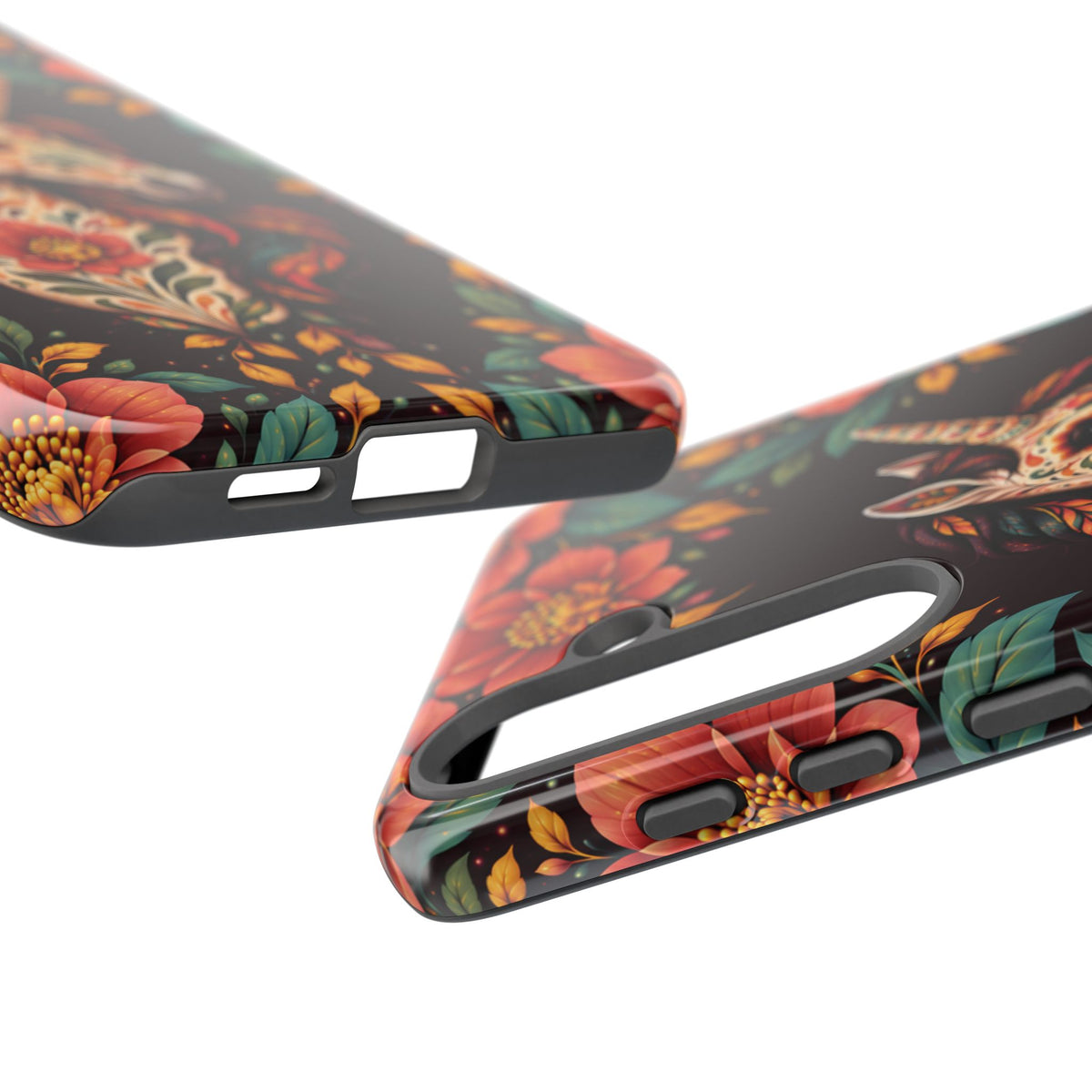 Elegant Terracotta and Teal Calavera Unicorn Phone Case - Phone Case