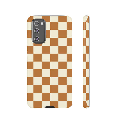 Orange & White Checked Pattern Phone Case - Orange Phone Case - Samsung Galaxy S20 FE / Glossy