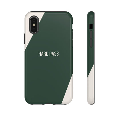 iPhone XS / Glossy Phone Case - Sassy Statement Case ’Hard Pass’ in Green & White