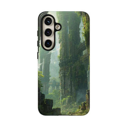 Samsung Galaxy S24 / Glossy Phone Case - Overgrown Future Ruins Sci-fi Phone Case