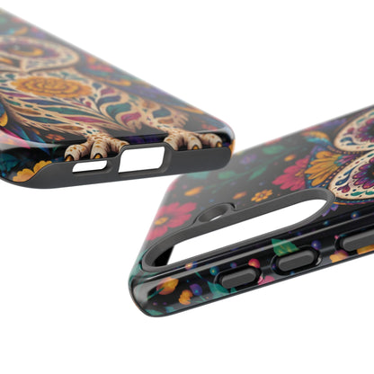 Vibrant Purple and Teal Calavera Owl Phone Case - Multicolor Phone Case