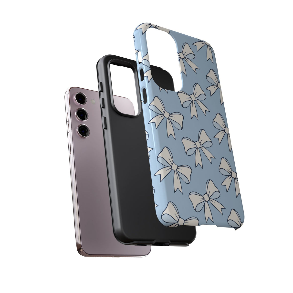 Chic Powder Blue Bow Pattern Phone Case