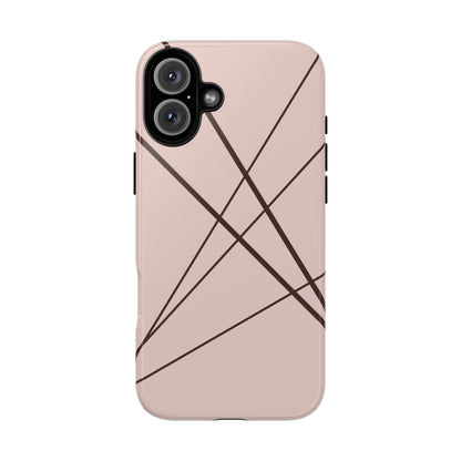 Abstract Pink with Brown Lines Phone Case - Pink Phone Case - iPhone 16 Plus / Glossy