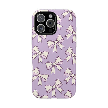 Chic Lilac Bow Pattern Phone Case