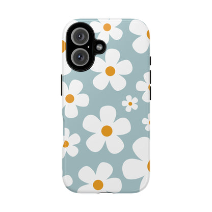 iPhone 16 / Glossy Phone Case - ’Blue Daisy Pattern’ Phone Case