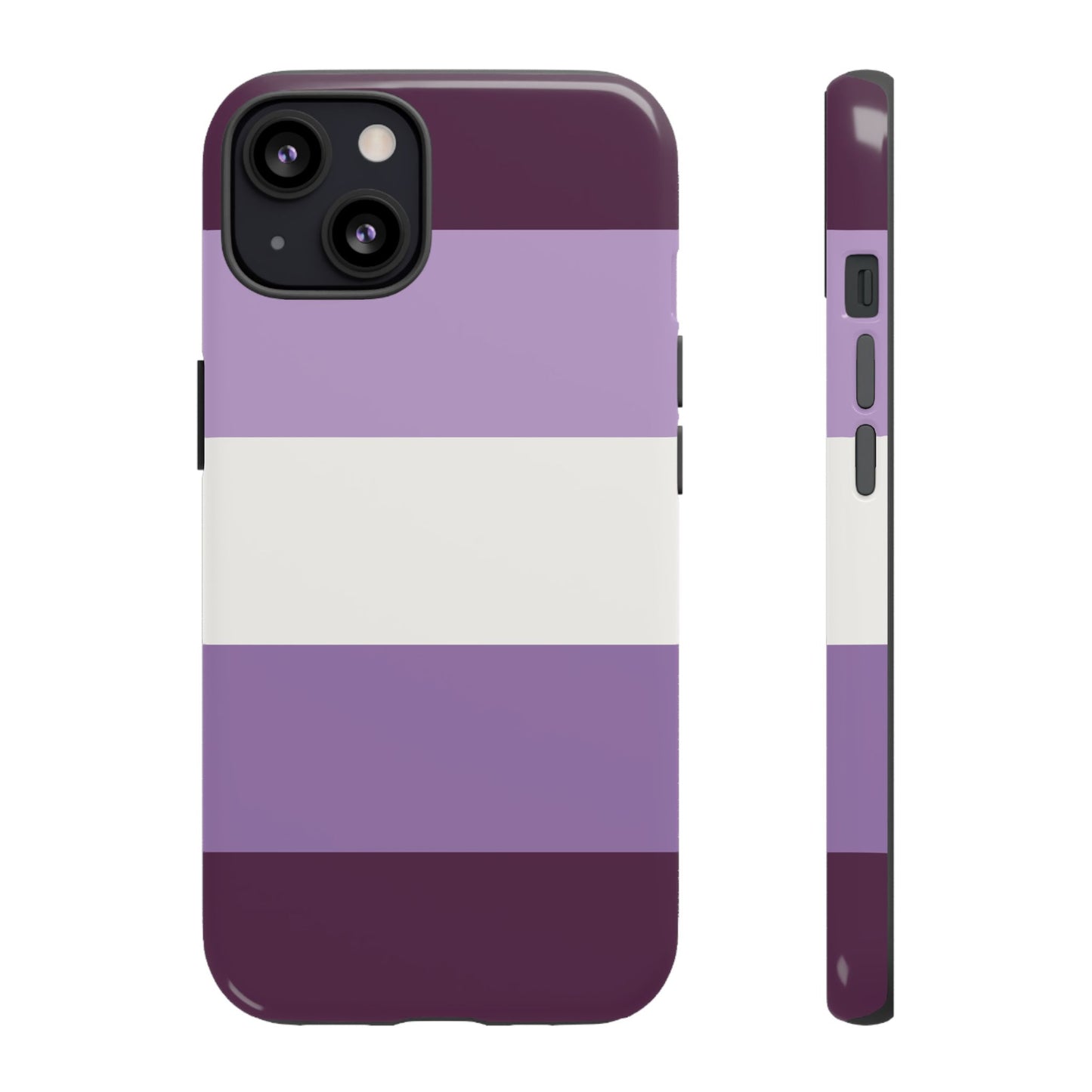 iPhone 13 / Glossy Phone Case - Purple Stripe Pattern Phone Case