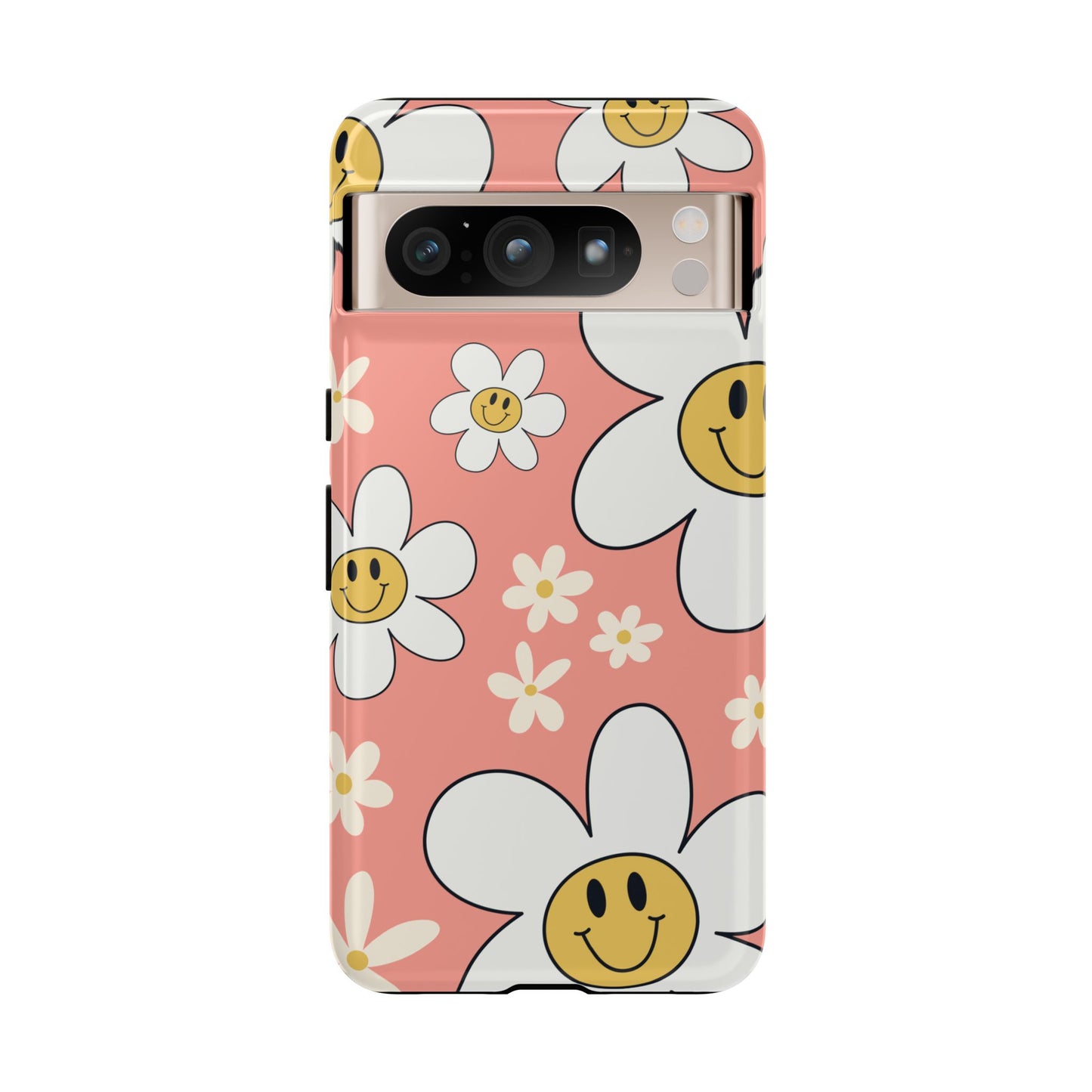 Fun Retro Daisy Pattern with Pink Background Phone Case - Pink Phone Case - Google Pixel 8 Pro / Glossy