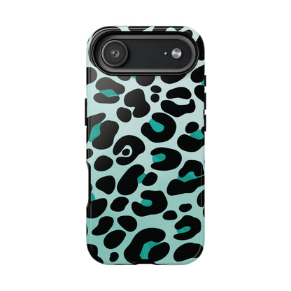 Cool Aqua Leopard Print Phone Case