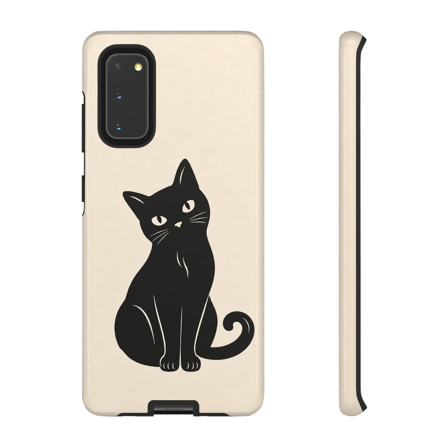 Minimalist Cream & Black Cat Phone Case