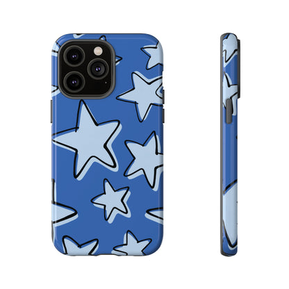 Cobalt Blue Doodle Star Phone Case