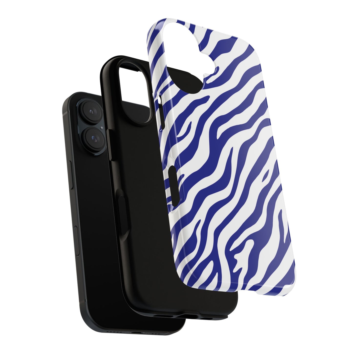 Stylish Electric Blue Zebra Print Phone Case