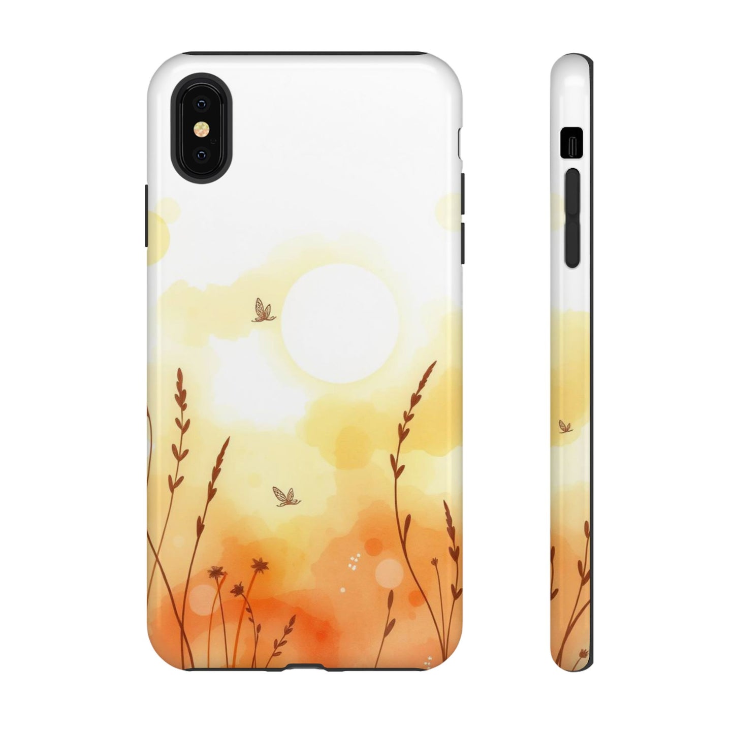 iPhone XS MAX / Glossy Phone Case - Boho Chic Watercolour Wildflower Pattern Phone Case
