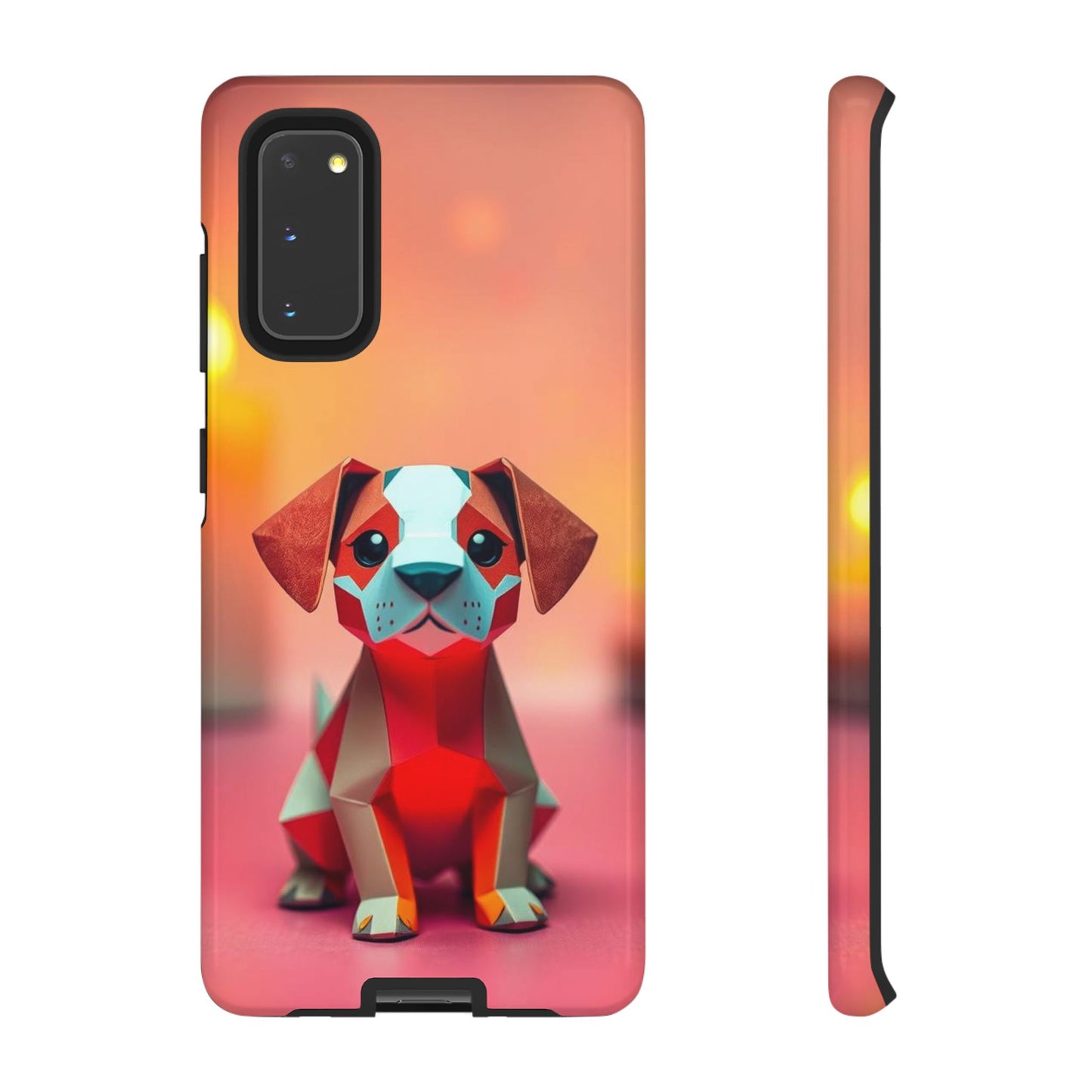 Samsung Galaxy S20 / Glossy Phone Case - Origami Dog Design Phone Case