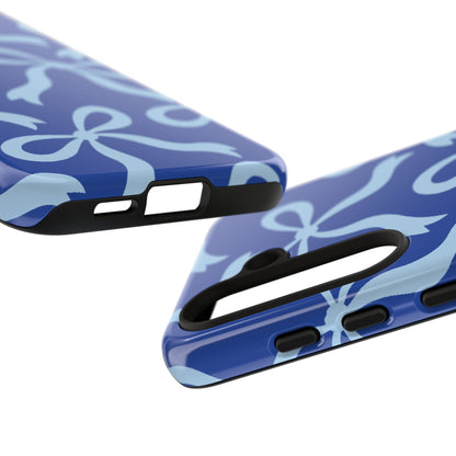Bold Cobalt Blue and Powder Blue Bow Pattern Phone Case - Blue Phone Case