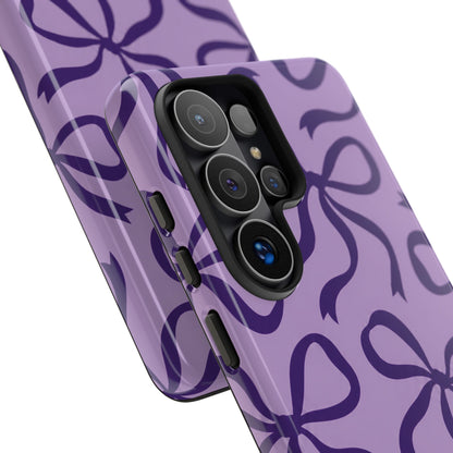 Bold Lilac and Deep Purple Bow Pattern Phone Case