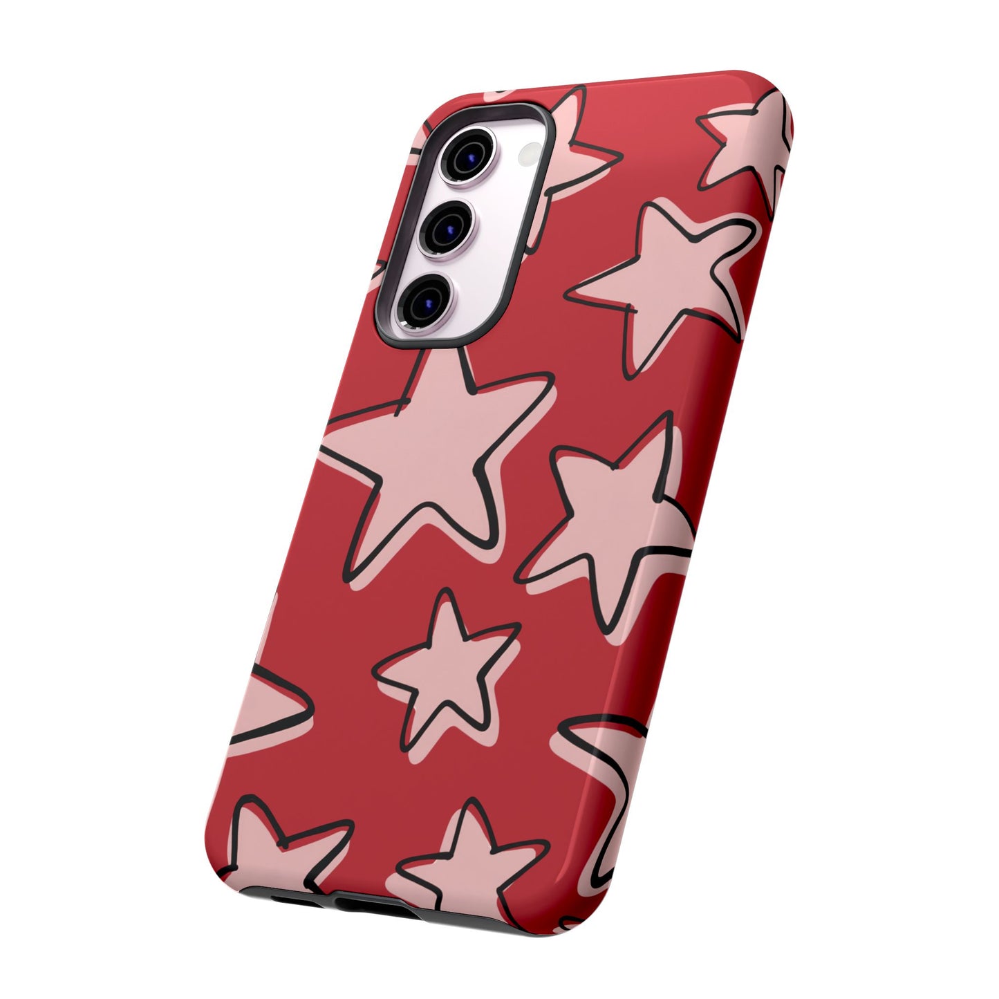 Cherry Red Doodle Star Phone Case