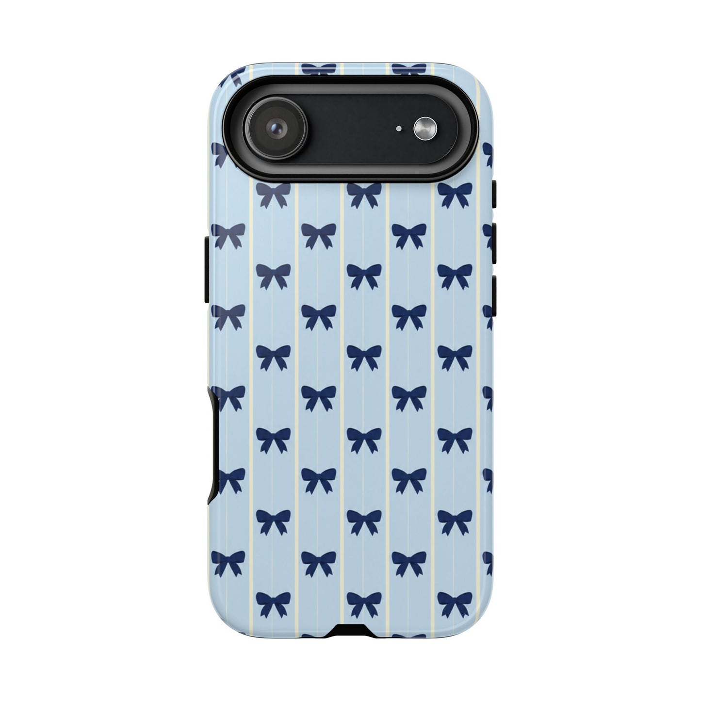 Retro Navy Blue Bow Pattern Phone Case