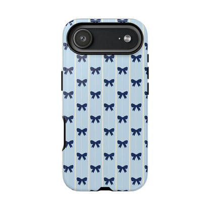 Retro Navy Blue Bow Pattern Phone Case