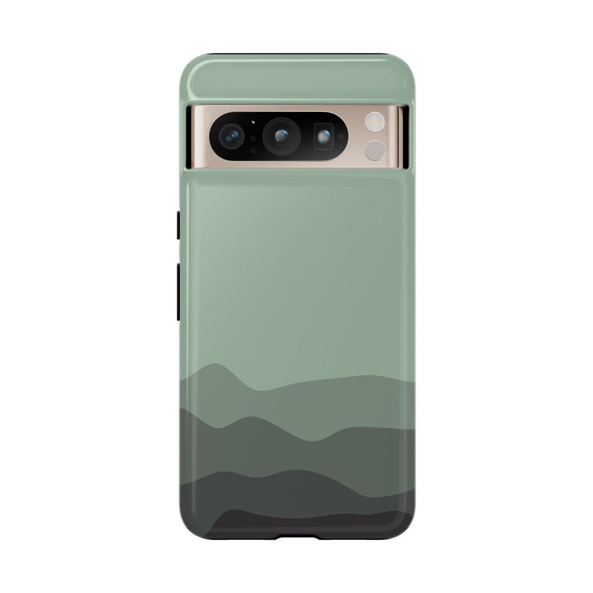 Green Abstract Waves Protective Phone Case - Green Phone Case - Google Pixel 8 Pro / Glossy
