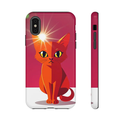 iPhone XS / Glossy Phone Case - Flashing Cat Design Phone Case