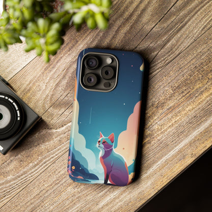 Stylised Cat Design Phone Case - Multicolor Phone Case