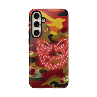 Inferno Neon Face Camo Phone Case - Red Phone Case - Samsung Galaxy S24 Plus / Glossy