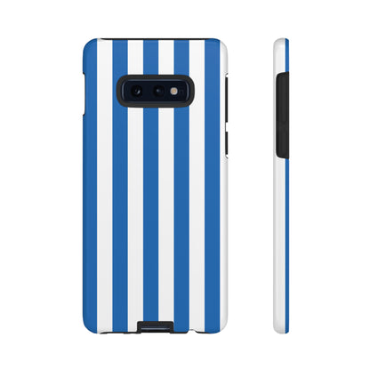 Samsung Galaxy S10E / Glossy Phone Case - Simple Light Blue & White Stripe Pattern Phone Case