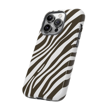 Modern Mocha Zebra Print Phone Case