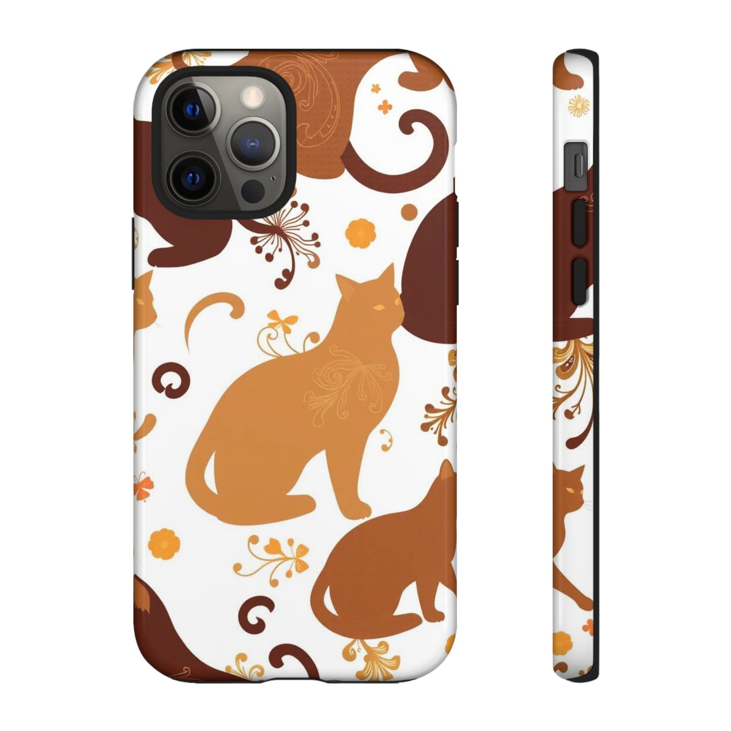 iPhone 12 Pro / Glossy Phone Case - Abstract Cat Pattern Phone Case