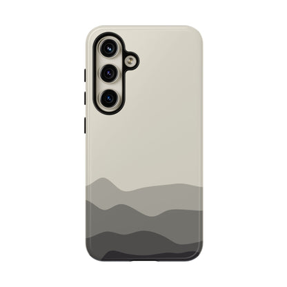 Ivory Abstract Waves Protective Phone Case - White Phone Case - Samsung Galaxy S24 / Glossy