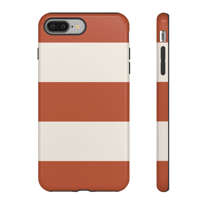 Terracotta Horizontal Stripe Pattern Phone Case - Orange Phone Case - iPhone 8 Plus / Glossy