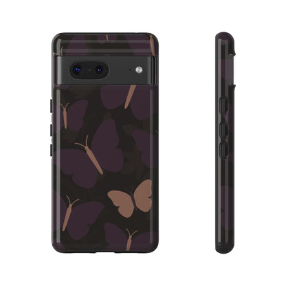 Google Pixel 7 / Glossy Phone Case - Minimalist Purple Butterfly Pattern Phone Case