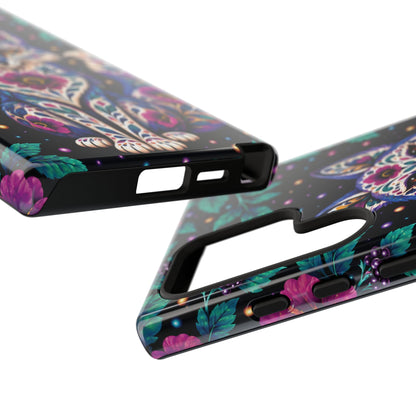 Vibrant Purple and Teal Calavera Fox Phone Case - Multicolor Phone Case
