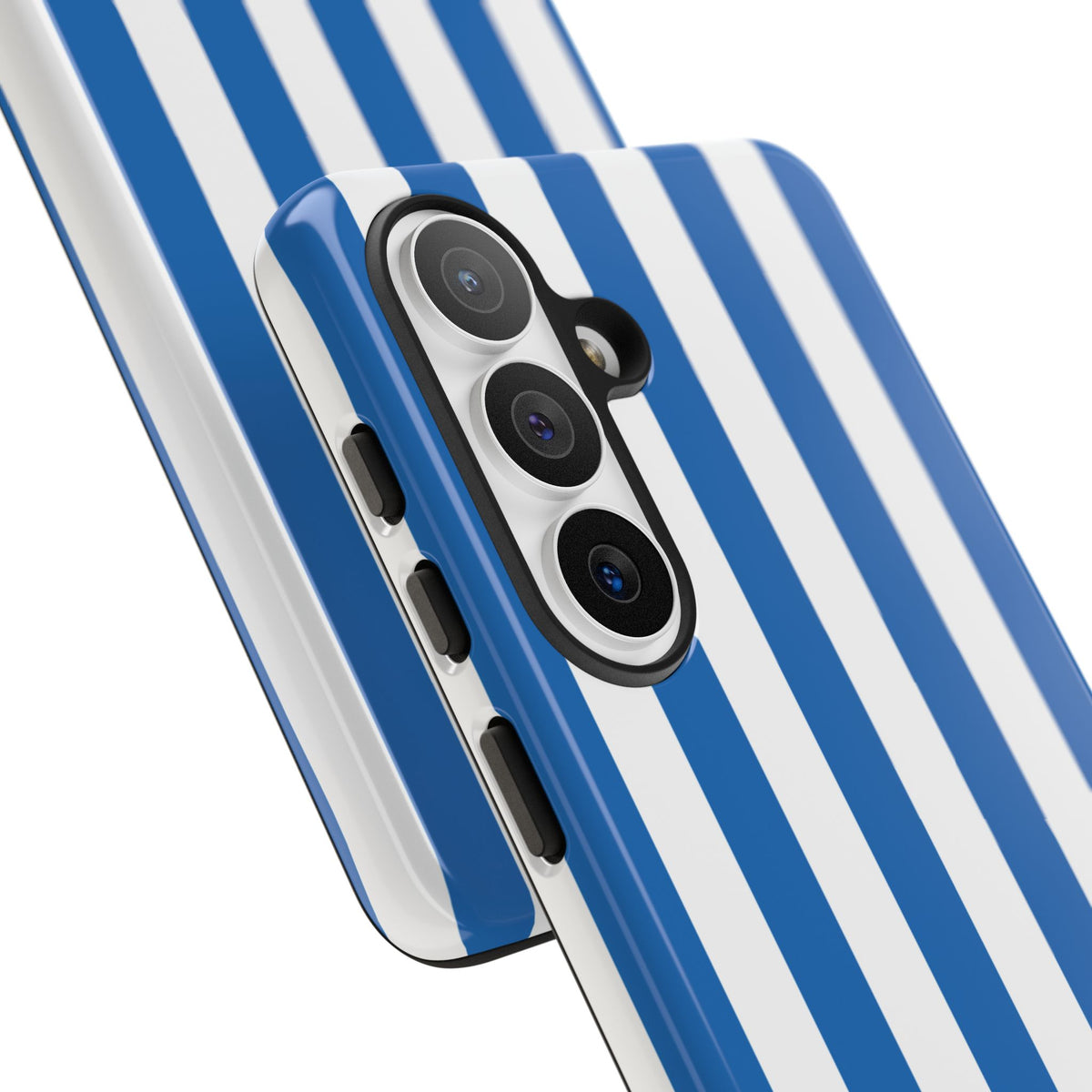 Simple Light Blue & White Stripe Pattern Phone Case - White Phone Case