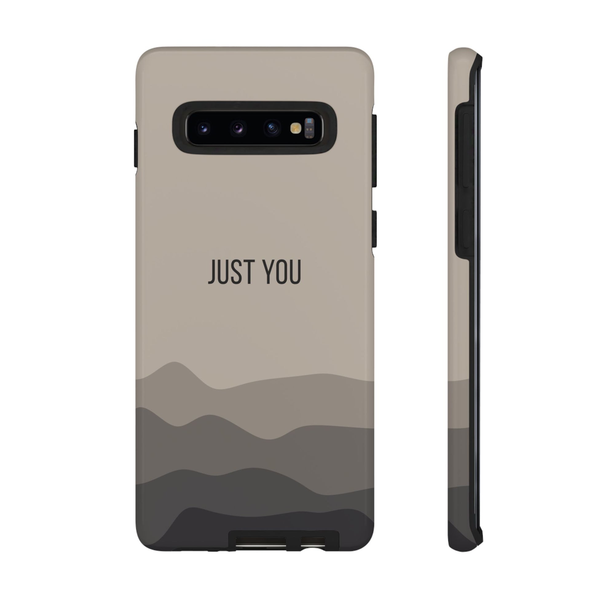 Phone Case - Minimalist Beige Waves ’Just You’ Statement Phone Case