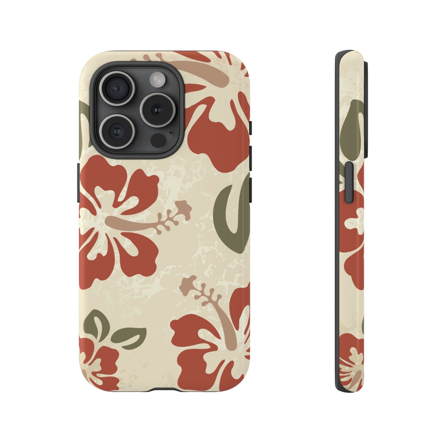 iPhone 15 Pro / Glossy Phone Case - ’Boho Chic Hibiscus Pattern #1’ Phone Case